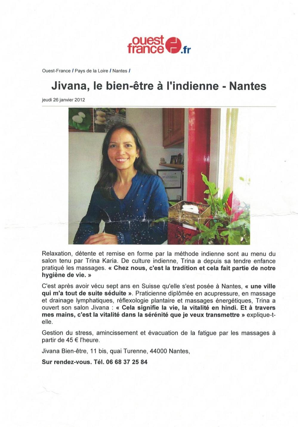 Jivana  bien-être ouest france nantes 2012